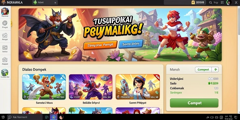Screenshot menampilkan antarmuka permainan yang ramah pengguna.
